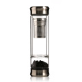 BPA-freier benutzerdefinierter Natur-Edelstein-Tee-Ei-Edelstahl-Trinkborosilikat-Doppelwand-Glas-Wasserflasche mit Kristall